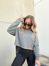 Load image into Gallery viewer, COZY CREW CROPPED HOODIE DK GREY
